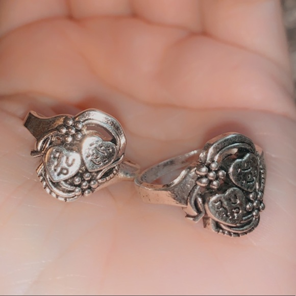 Vintage Matching Rings couples BFFs silver plated - Picture 5 of 14